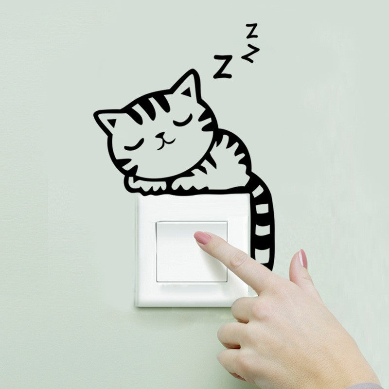 Dormitorio Interior DIY Decoración Gatos Lindos Perros Pegatinas Interruptor Pegatinas para la Pared Decoración Del Hogar