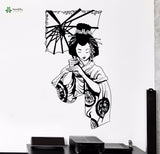 YOYOYU Vinilo Tatuajes de Pared Geisha Japonesa Paracaídas Show Poster Vintage Interior Sala de Arte Pegatinas FD108