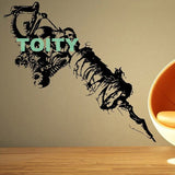 Máquina de tatuajes Tatuajes de pared Studio Salon Vinyl Sticker Home Room Interior Decor Shop Cool Art Mural 9 artículos opcionales