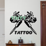 Máquina de tatuajes Tatuajes de pared Studio Salon Vinyl Sticker Home Room Interior Decor Shop Cool Art Mural 9 artículos opcionales