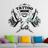 Máquina de tatuajes Tatuajes de pared Studio Salon Vinyl Sticker Home Room Interior Decor Shop Cool Art Mural 9 artículos opcionales