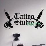Máquina de tatuajes Tatuajes de pared Studio Salon Vinyl Sticker Home Room Interior Decor Shop Cool Art Mural 9 artículos opcionales