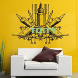 Máquina de tatuajes Tatuajes de pared Studio Salon Vinyl Sticker Home Room Interior Decor Shop Cool Art Mural 9 artículos opcionales