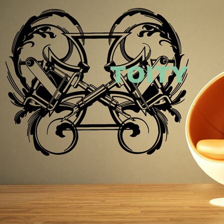 Máquina de tatuajes Tatuajes de pared Studio Salon Vinyl Sticker Home Room Interior Decor Shop Cool Art Mural 9 artículos opcionales
