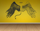 Ángel Demonio Alas Malvadas Cielo Infierno Paraíso Etiqueta de La Pared de Vinilo Habitación Interior Decoración Mural Autoadhesiva Calcomanía 3346