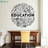 Educación Calcomanía de pared Etiqueta de vinilo Escuela de la escuela Hogar Oficina Arte Diseño Murales Aula Interior Murales removibles YT1170